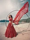 Kb 8101 Pure Butterfly Net With Embroidery Work Lehenga Choli
